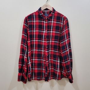 Saint James Plaid Button down top
